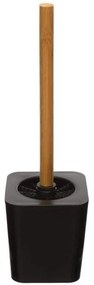 Perie de toaleta neagra cu suport negru, NATUREO