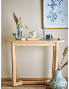 Masă consolă în culoare naturală din lemn de arbore de cauciuc 35x100 cm Serrone – Bloomingville