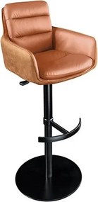 Scaun de bar pivotant Big George, microfibra/ piele coniac