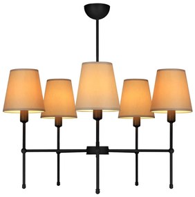 Lustră pe tijă MADELA 5xE14/40W/230V bej/neagră