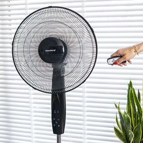 Ventilator cu picior cu telecomandă Klausberg KB-7718, 40 cm, negru - LED, oscilație, temporizator, 3 viteze