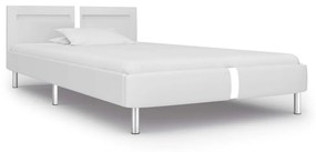 280851 vidaXL Cadru de pat cu LED, alb, 90 x 200 cm, piele artificială