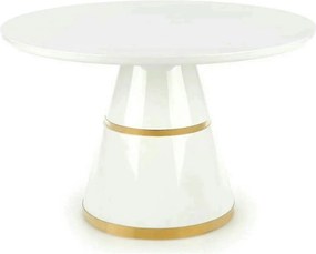 Masa rotunda 120 VEGAS, alb/auriu, MDF/metal