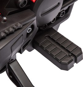 AIYAPLAY Motocicletă Electrică pentru Copii 3-8 Ani, 2 Motoare 12V, Roți Ajutătoare și Claxon, 3 Km/h, 30 Kg, Roșu | Aosom Romania