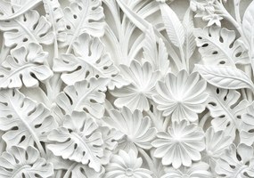 Fototapet - Abstarcție albă alabastru (254x184 cm)