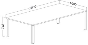 Masa de intalnire ProOffice 200 x 100 cm, cires
