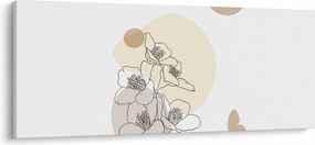 Tablou - Flori bej cu fluture N⁰4 (120x50 cm)