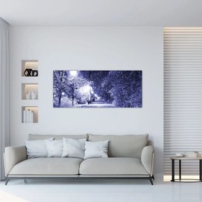 Tablou - Noaptea magică de iarnă (120x50 cm)