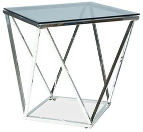 Masa de cafea Silver B III 50 x 50 cm, transparent / argintiu