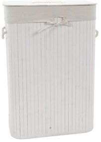 Coș de rufe alb din bambus, 72 l