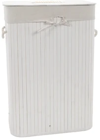 Coș de rufe alb din bambus, 72 l