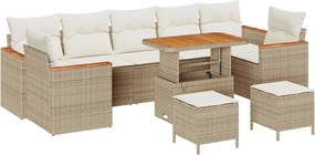 vidaXL Set de canapele pentru grădină 10 pcs Bej poliratan