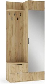 Mobiler hol CORAL, stejar auriu, PAL laminat, 100x45x203 cm