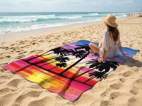 Prosop XXL de plaja cu uscare rapida SERIVA colorat 150 x 210 cm, 100% microfibra