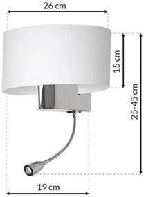 Lampă LED de perete CASINO 1xE27/60W/230V + LED/1W/230V alb