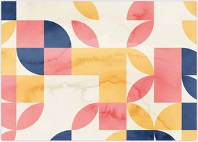 Tablou pe sticlă - Abstracție cu modele retro (70x50 cm)