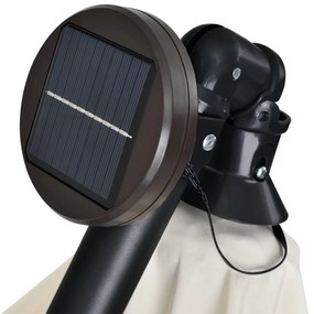 Umbrelã "Brazilia" 3 m cu iluminare LED crem, cu deschidere si suport gri