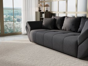 Canapea extensibilă dumonde cu ladă de depozitare si sezut confortabil din spuma high-density, Berlin Enjoy Graphite 250x100 cm