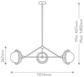 Alora Mood ALM-PERTH3-GD - Lustra PERTH pe tijă 3xE14/40W/230V auriu