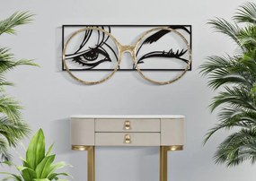 Decoratiune de perete aurie din metal, 91 x 3,8 x 42 cm, Eyewear Mauro Ferreti