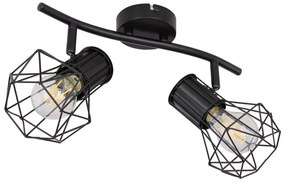 Aplica de perete / tavan cu 2 spoturi design industrial PRISKA negru