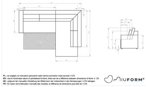 Colțar gri deschis extensibil (colț variabil) Homely Tommy – Miuform