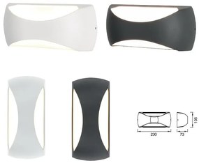 Aplica LED pentru exterior IP65 BUTAN 23cm, alb MA-8902
