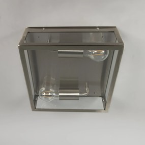 Plafoniera moderna pătrată pentru exterior din oțel cu 2 lumini - Rotterdam