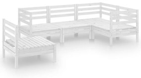 3082718 vidaXL Set mobilier de grădină, 5 piese, alb, lemn masiv de pin