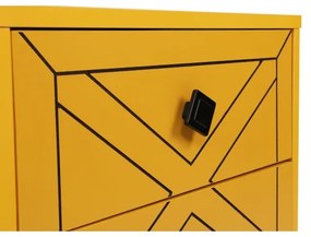 Noptieră LUNA 55x50 cm galbenă