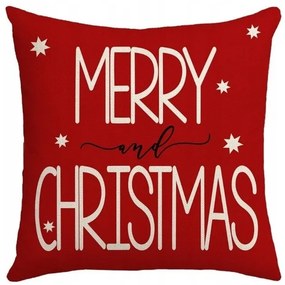 Husa de pernă de Crăciun MERRY CHRISTMAS 45x45 cm, roșu
