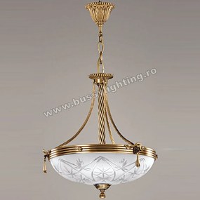 Suspensie Elegante cu Diam 33 cm, Desing Clasic, Finisaj Bronz Antic - Bussy Lighting 3038-52-01