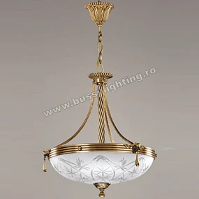 Suspensie Elegante cu Diam 33 cm, Desing Clasic, Finisaj Bronz Antic - Bussy Lighting 3038-52-01