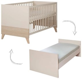 Pătuț bej cu înălțime reglabilă 70x140 cm Sidney – Roba