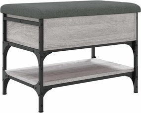 vidaXL Bancă de pantofi, gri sonoma, 62x42x45 cm, lemn prelucrat