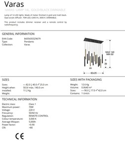 Lustra LED dimabila cu telecomanda design modern Varas negru/auriu SV-373425D