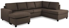Colțar Scandinavian Choice C154Negru, Maro, 254x194x82cm, Picioare: Plastic