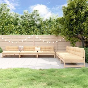 3186606 vidaXL Set mobilier relexare de grădină, 6 piese, lemn masiv de pin