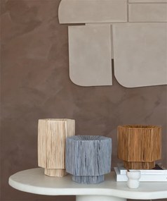 Veioza/Lampa Eco din Rafie, Panama octogon L, gri