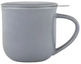 Cană pentru ceai cu infuzor si capac Viva Scandinavia MINIMA EVA V81454, 380 ml, Portelan, Gri