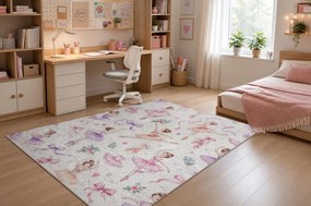 BAMBINO 61600 covor lavabil Balerina, pentru copii anti-alunecare - cremă / roz