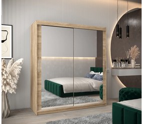 Dulap de haine 180 cm Toki 3 (stejar sonoma + negru mat). 1065095