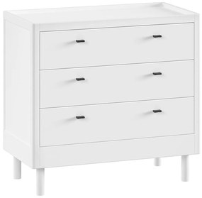 Comodă de copii albă din lemn de fag 100x95x55 cm Forrest – Vipack