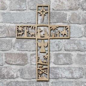DUBLEZ | Cruce din lemn sculptată - Betleem