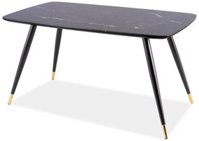 Masă de sufragerie Celestina (negru + negru) (pentru 4 până la 6 persoane). 1050076