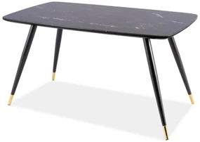 Masă de sufragerie Celestina (negru + negru) (pentru 4 până la 6 persoane). 1050076