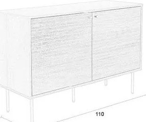 Comodă maro cu aspect de lemn de nuc 110x74x40 cm Stripes – White Label