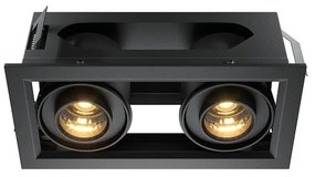 Corp incastrabil cu 2 spoturi LED directionabile Metal Modern negru