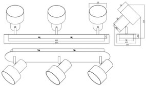 Spot WAILER 3xGU10/5W/230V crom mat Trio