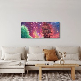 Tablou - Cerul spațial cu navă (120x50 cm)
